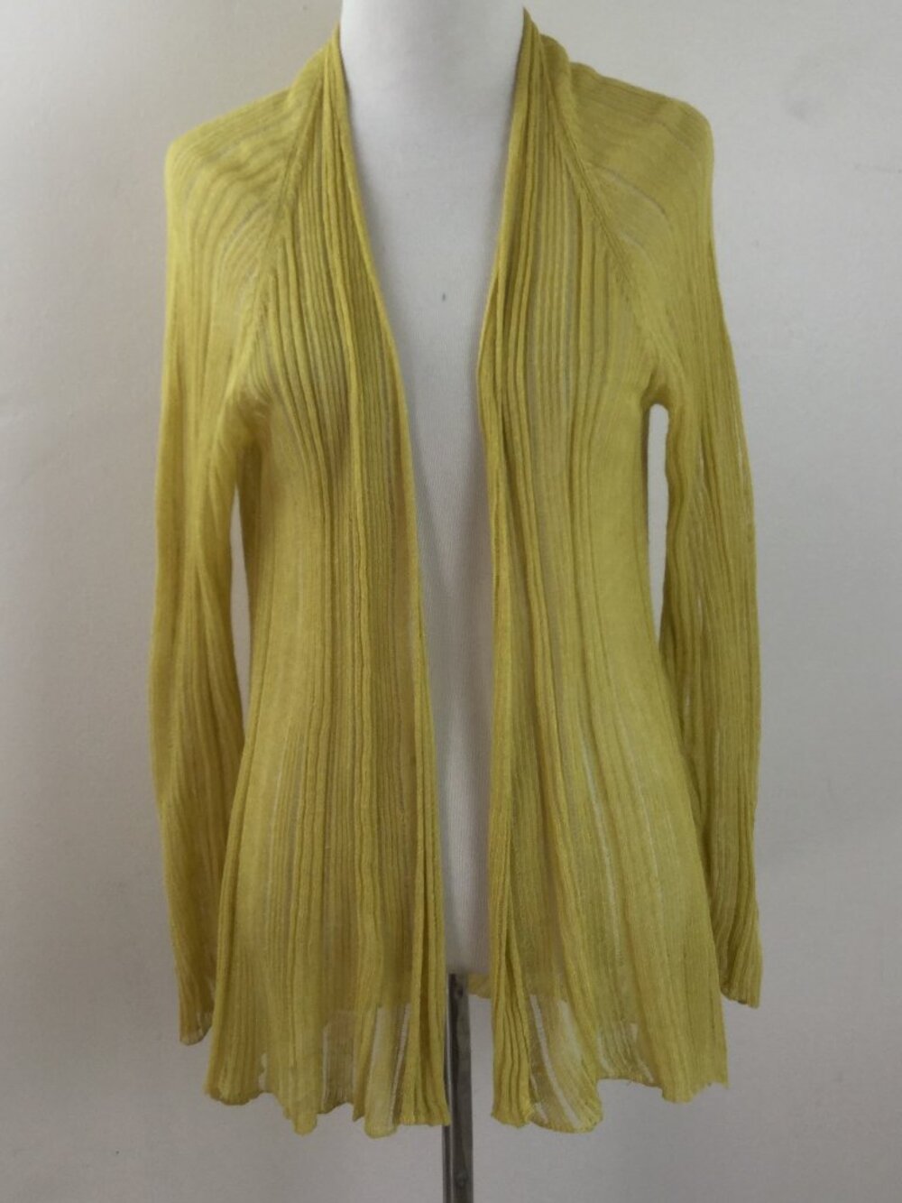 Eileen Fisher Open Front Mustard Cardigan xs